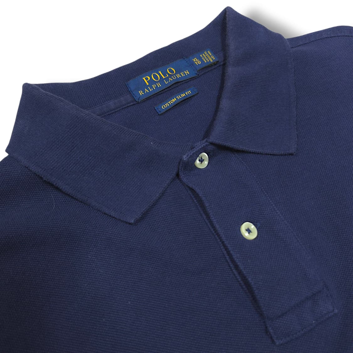[XL] 폴로 네이비 커스텀 슬림핏 코튼 PK 반팔 카라티셔츠 상품이미지7