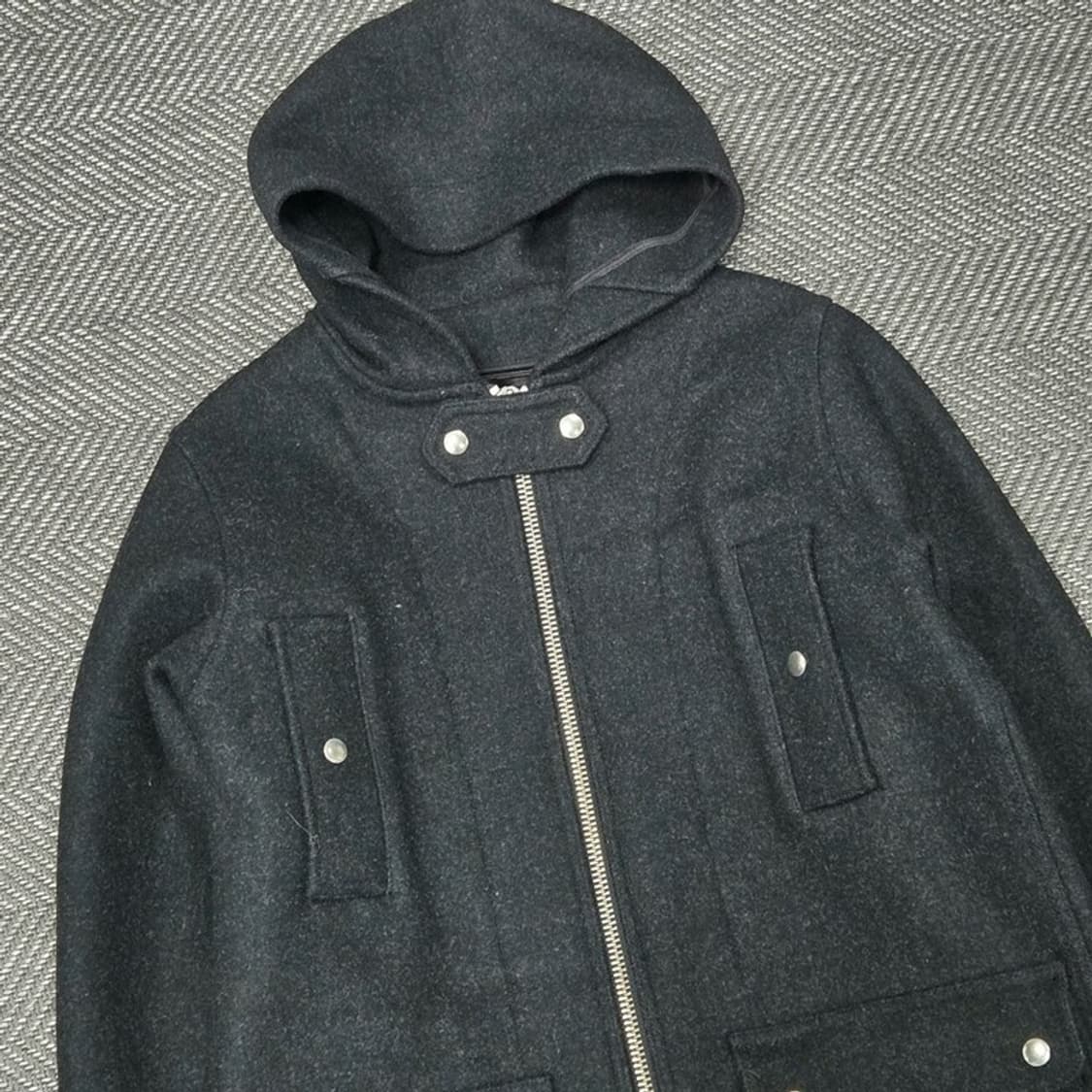 펑크 울 후드 코트  v1380 상품이미지3