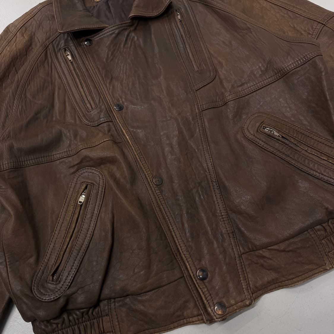 양가죽 리얼레더 빈티지 봄버 가죽자켓 상품이미지5