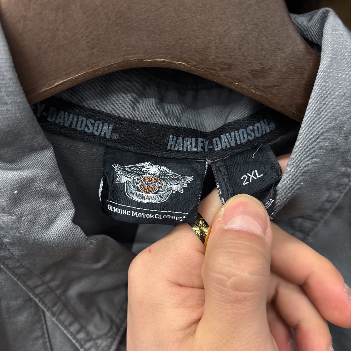 할리데이비슨 H-D 스컬 윙 엠브로이드 코튼트윌 워크셔츠 N1157 상품이미지9