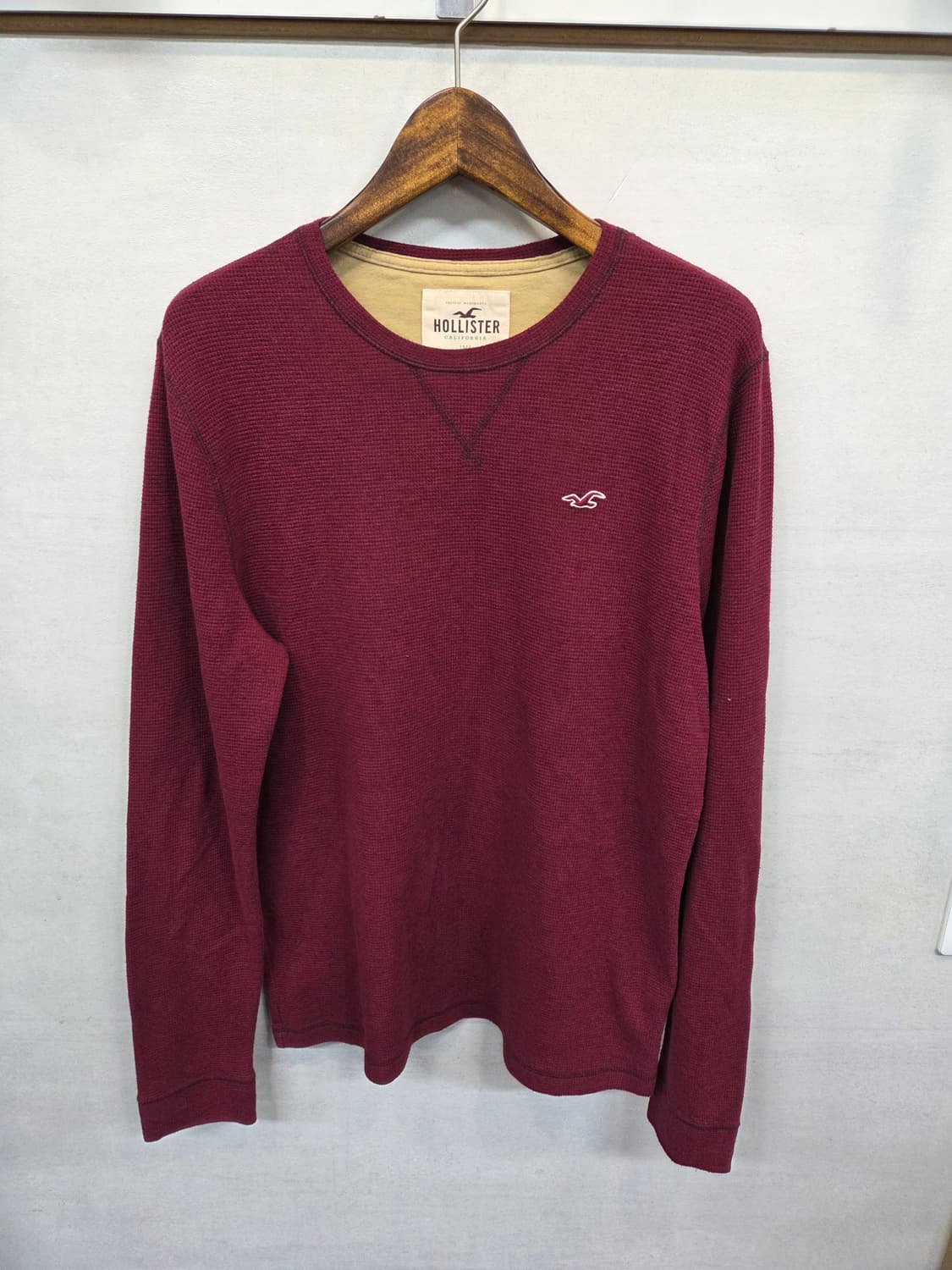 홀리스터 빈티지 와플 롱슬리브 긴팔 xl 버건디  상품이미지1