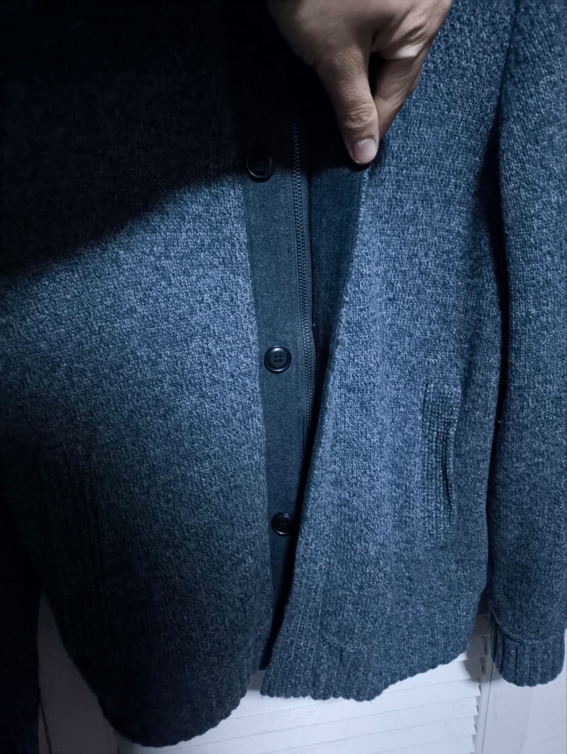 100 헤지스 방풍 니트 집업 상품이미지6