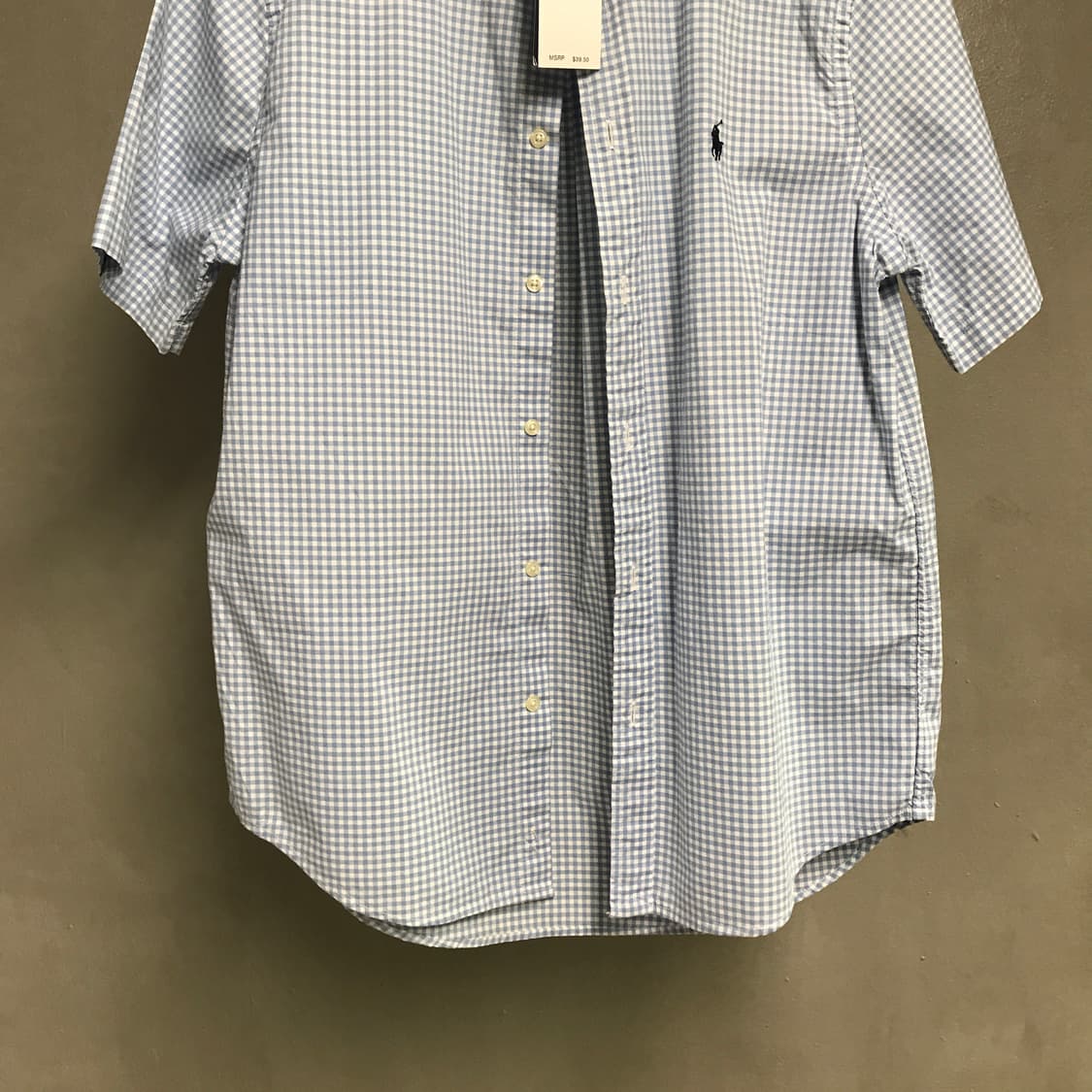 폴로 랄프로렌 깅엄 체크 반팔 셔츠 XL18-20 상품이미지3