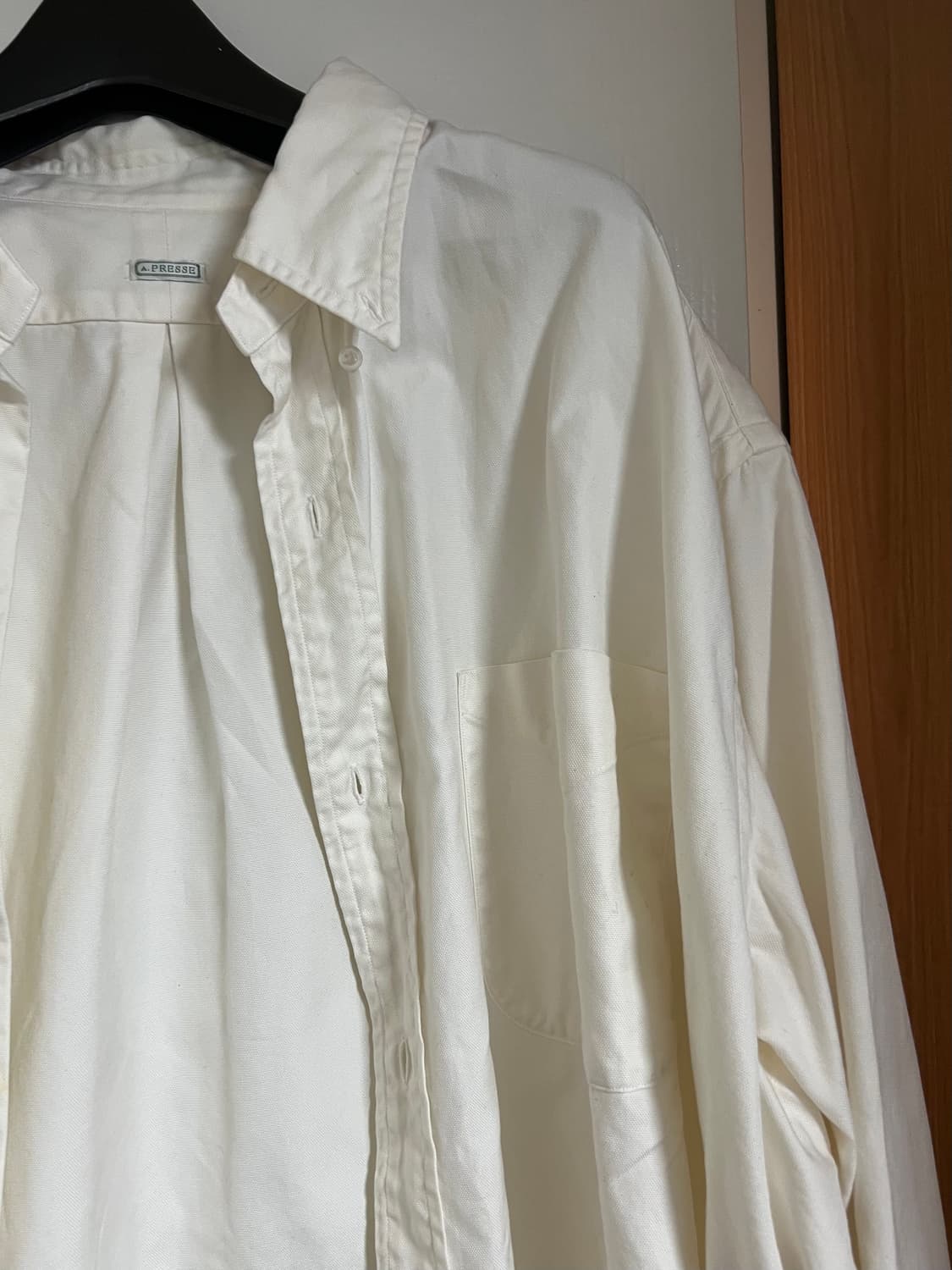 아프레쎄 A.presse 코튼 화이트 셔츠 오라리 코모리 상품이미지1