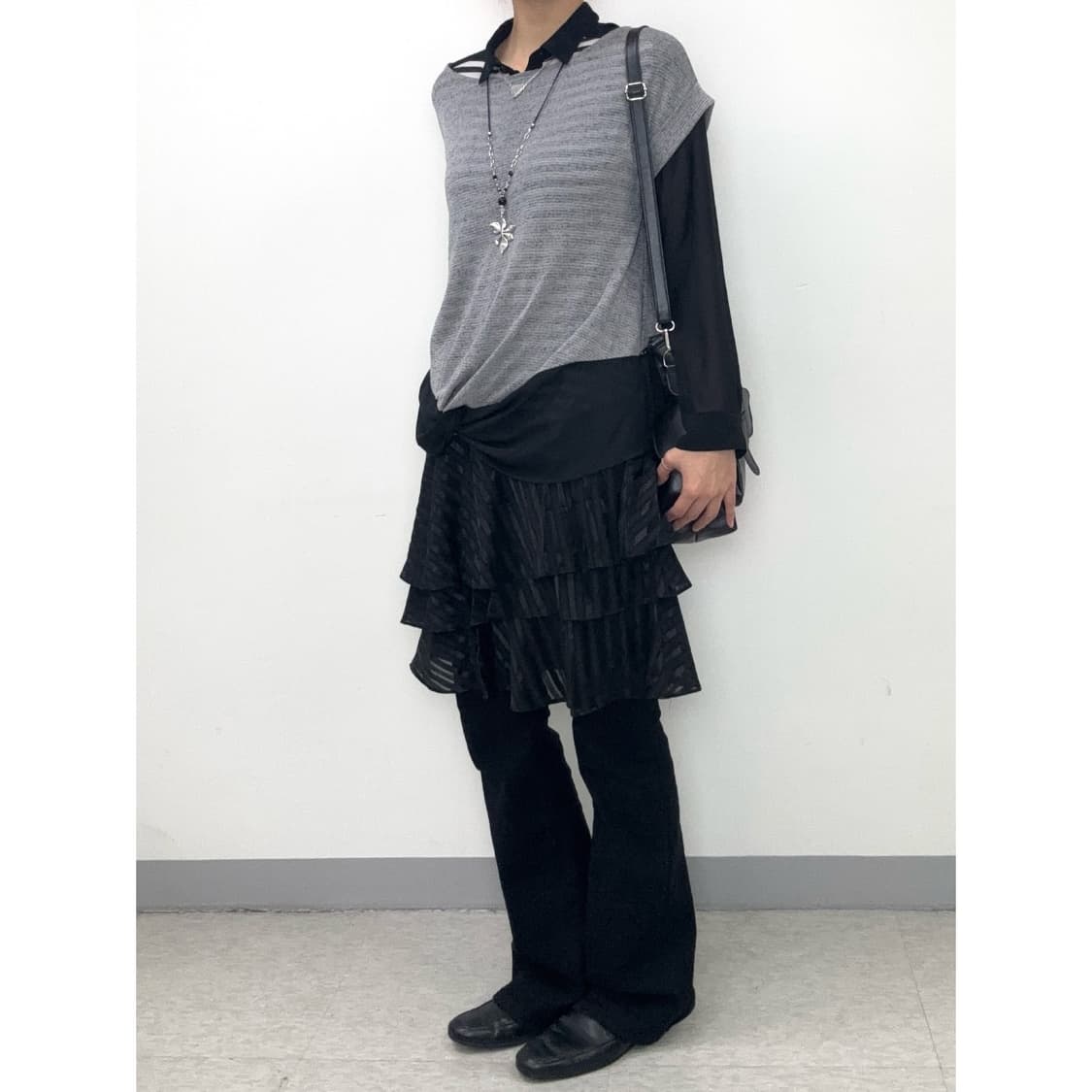 빈티지 프릴 미디 스커트 상품이미지2