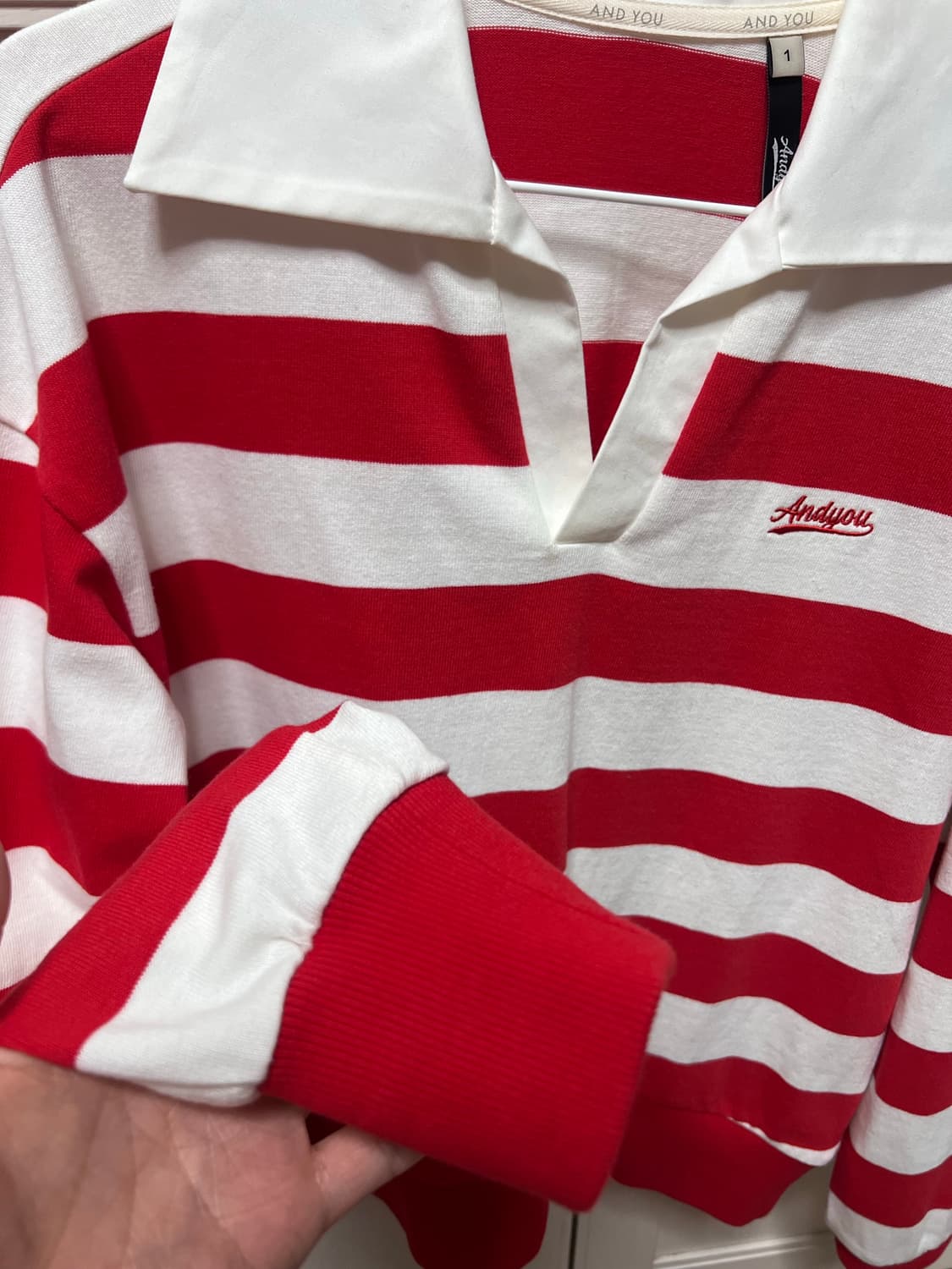 앤유 스트라이프 티셔츠 새상품 상품이미지3