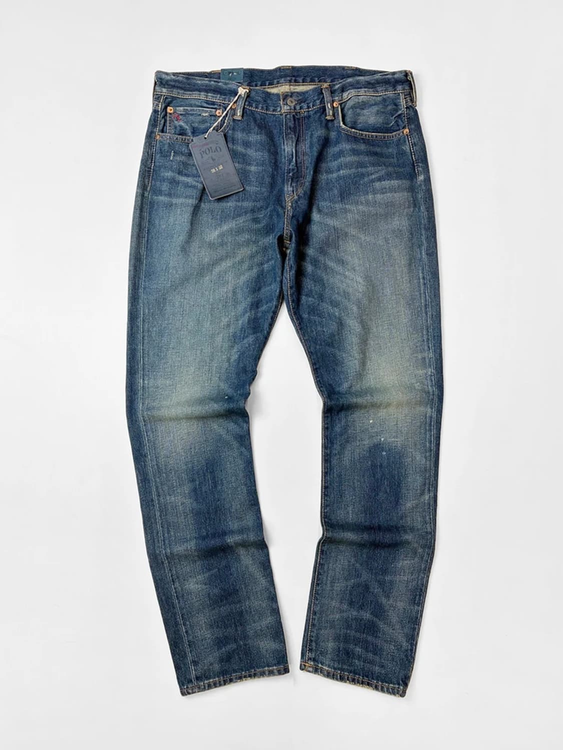 폴로 랄프로렌 가죽 패치드 페이딩 데님 팬츠 PN5404 상품이미지1