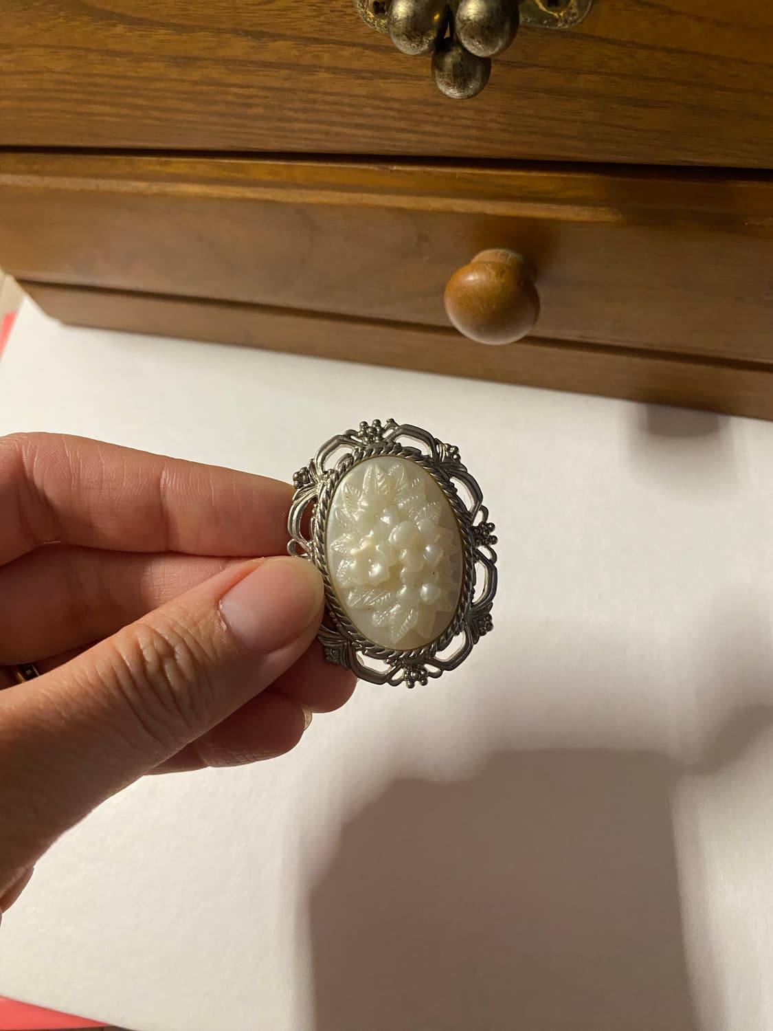 빈티지 플라워 브로치 오벌 상품이미지2