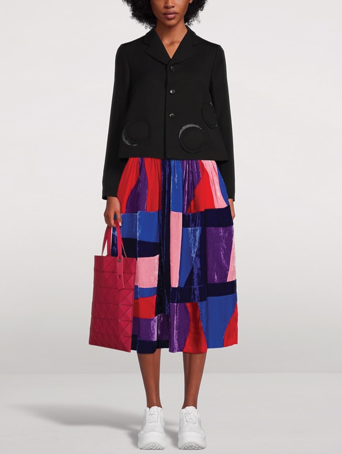 꼼데가르송 패치워크 벨벳스커트 상품이미지1