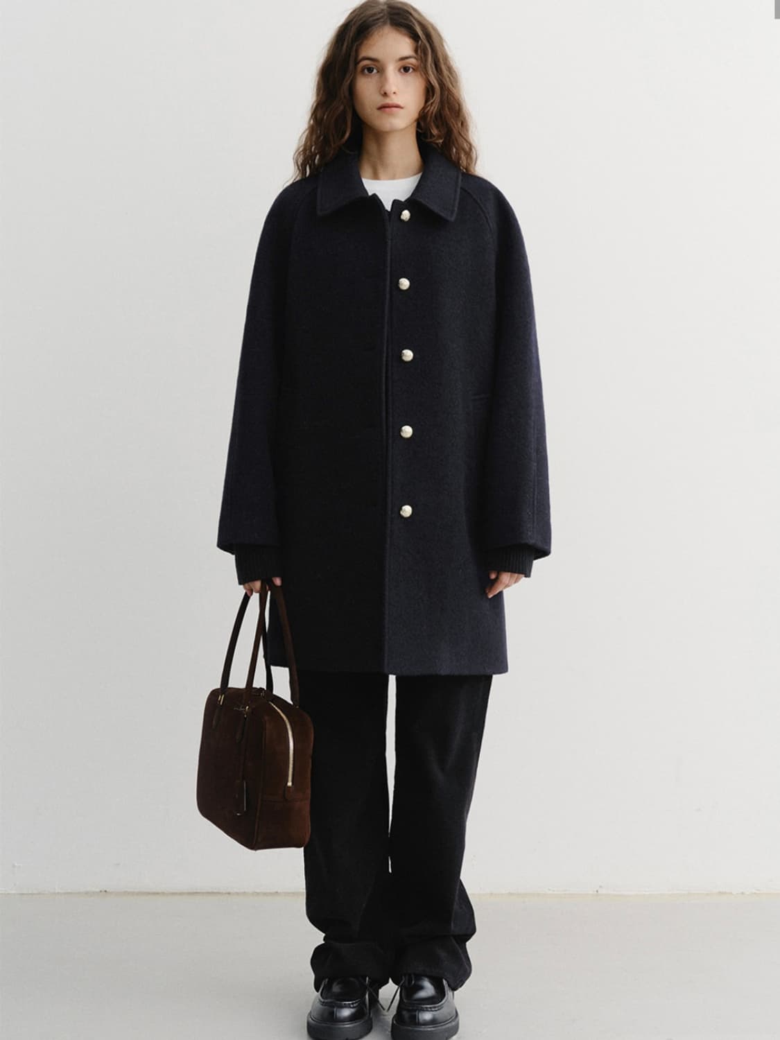 25FW 던스트 부클 울 하프코트 네이비 상품이미지1