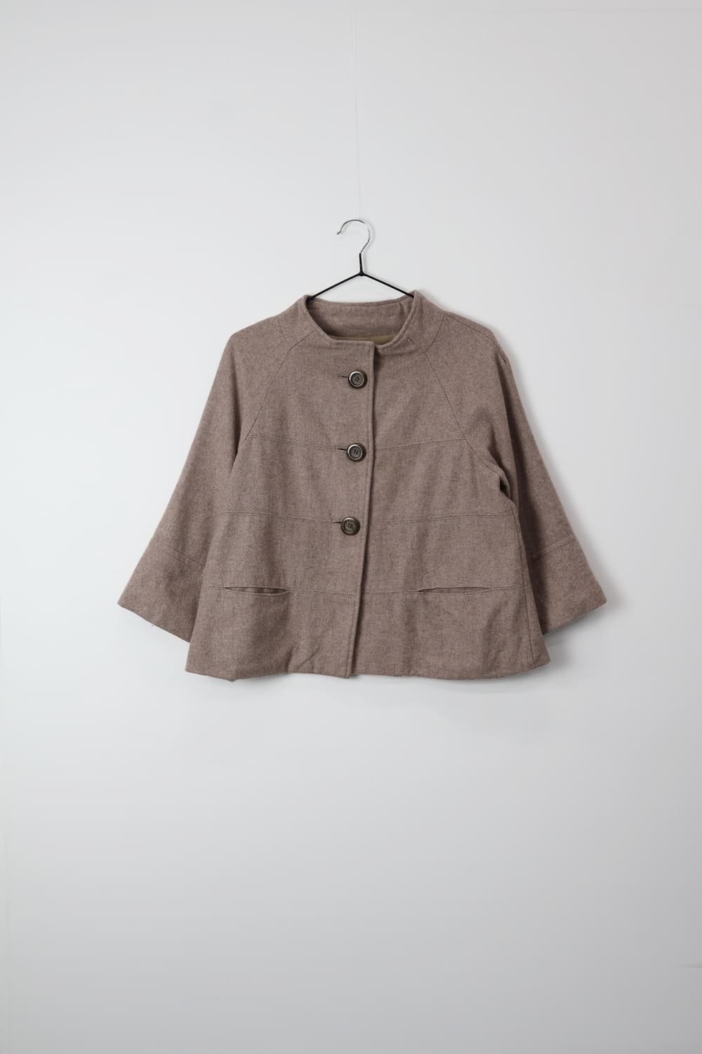 Jpn Wool-Blend Cropped A-Line Jacket 상품이미지4
