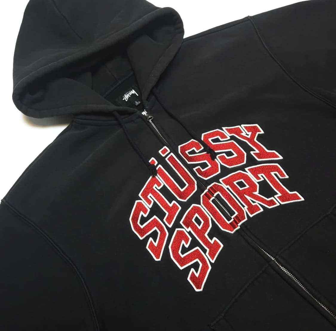스투시 스포츠 후드집업 워시드 블랙 상품이미지4