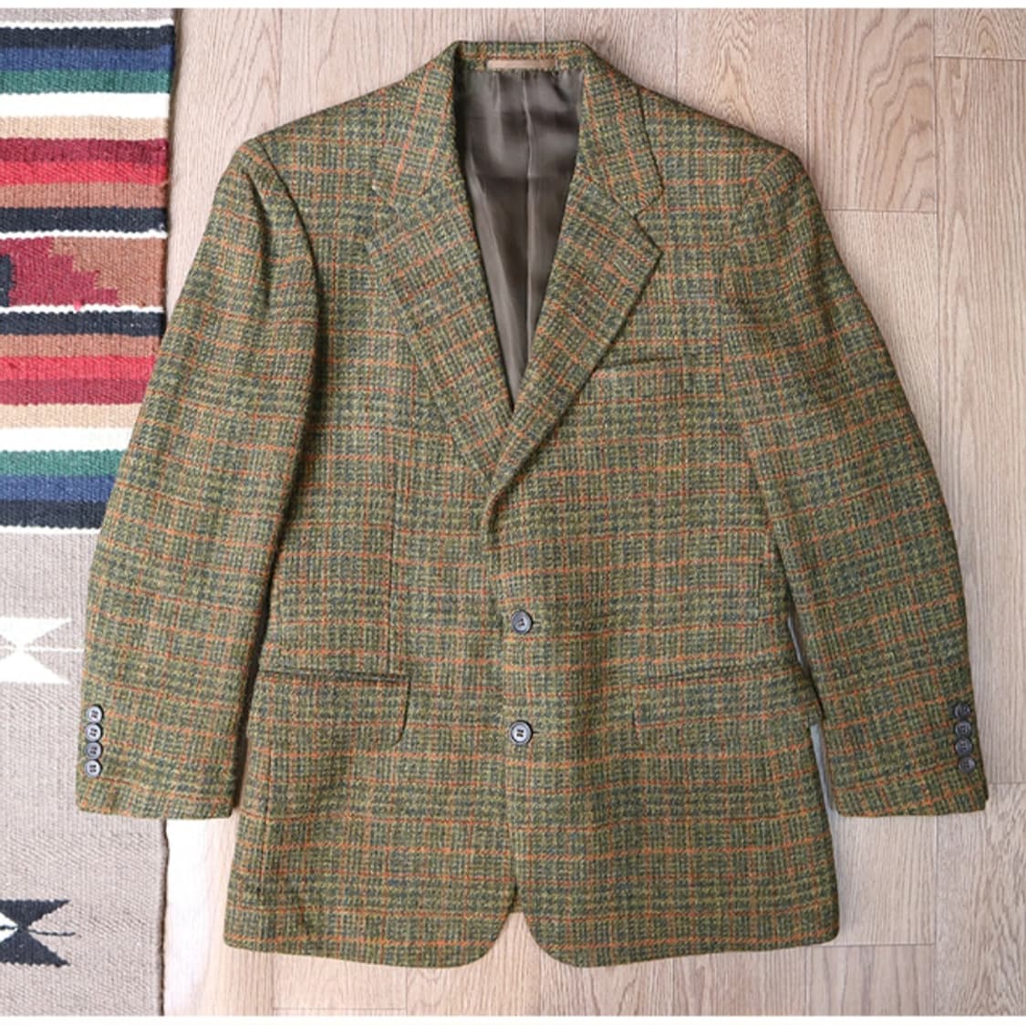 일본판 HIRELAND 아일랜드산 고급 트위드 빈티지 블레이저 자켓 상품이미지3