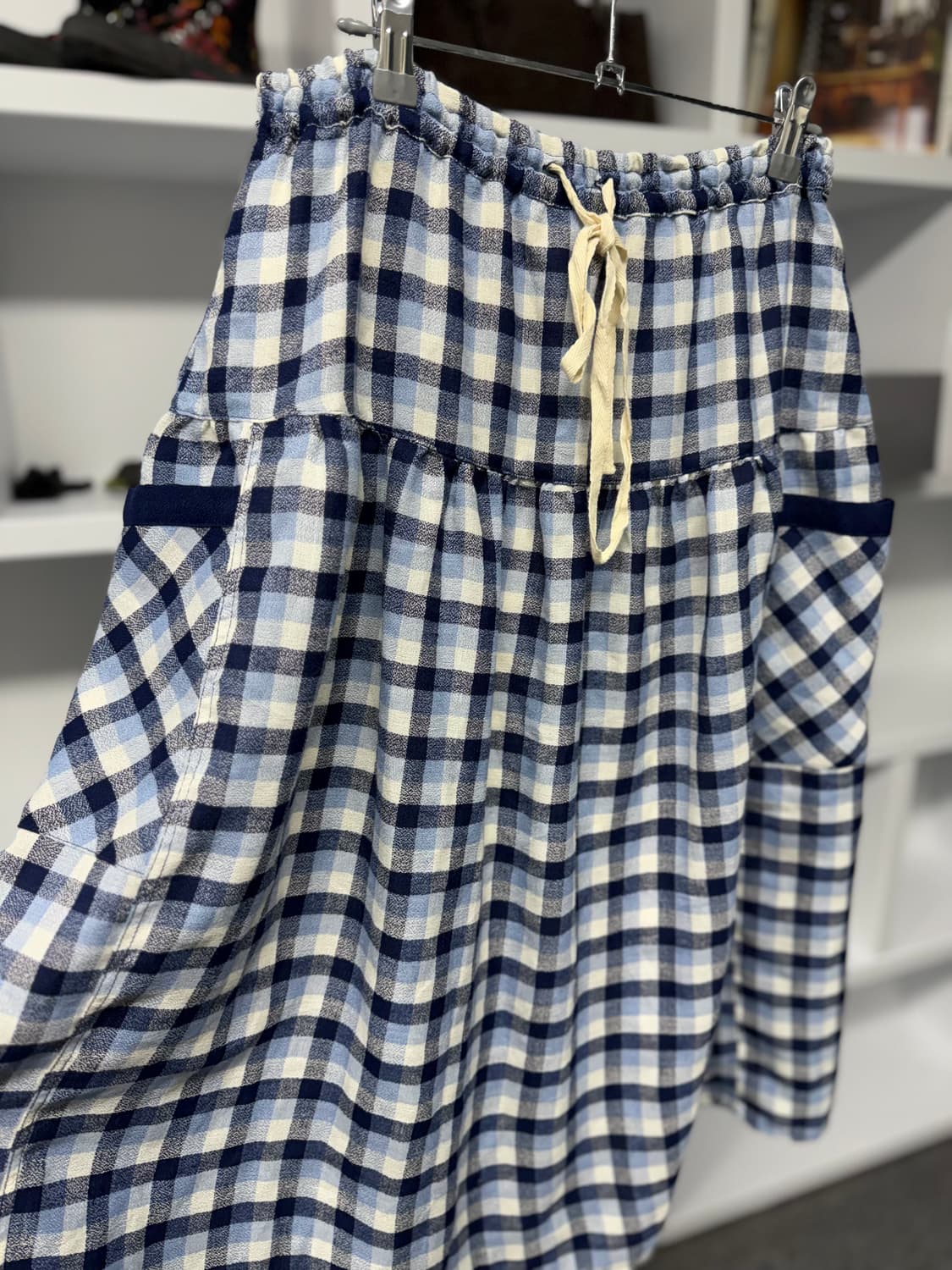 self service 체크 스커트 상품이미지2