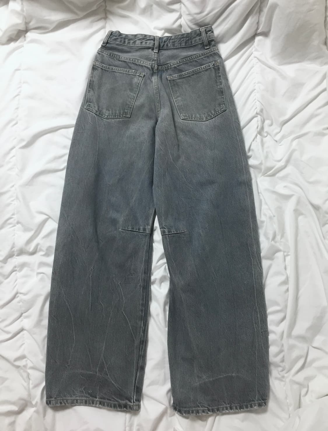 자라 빈티지 워싱 중청 데님 와이드 팬츠 상품이미지3