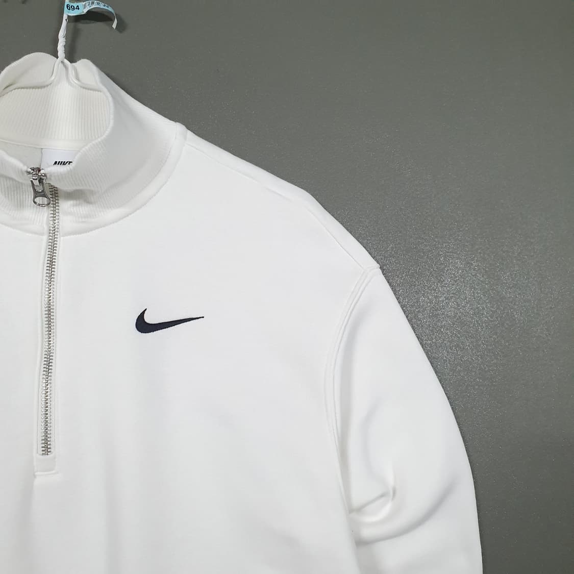 여성 M) 나이키 NSW 플리스 오버사이즈 하프집업 크롭 맨투맨 스웻셔츠 상품이미지4