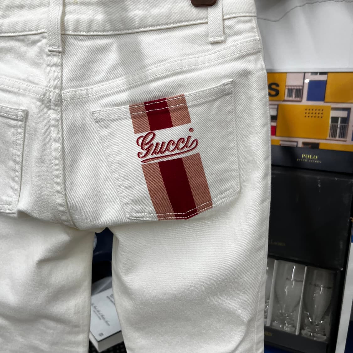 구찌 우먼 화이트 데님 팬츠 38 상품이미지2
