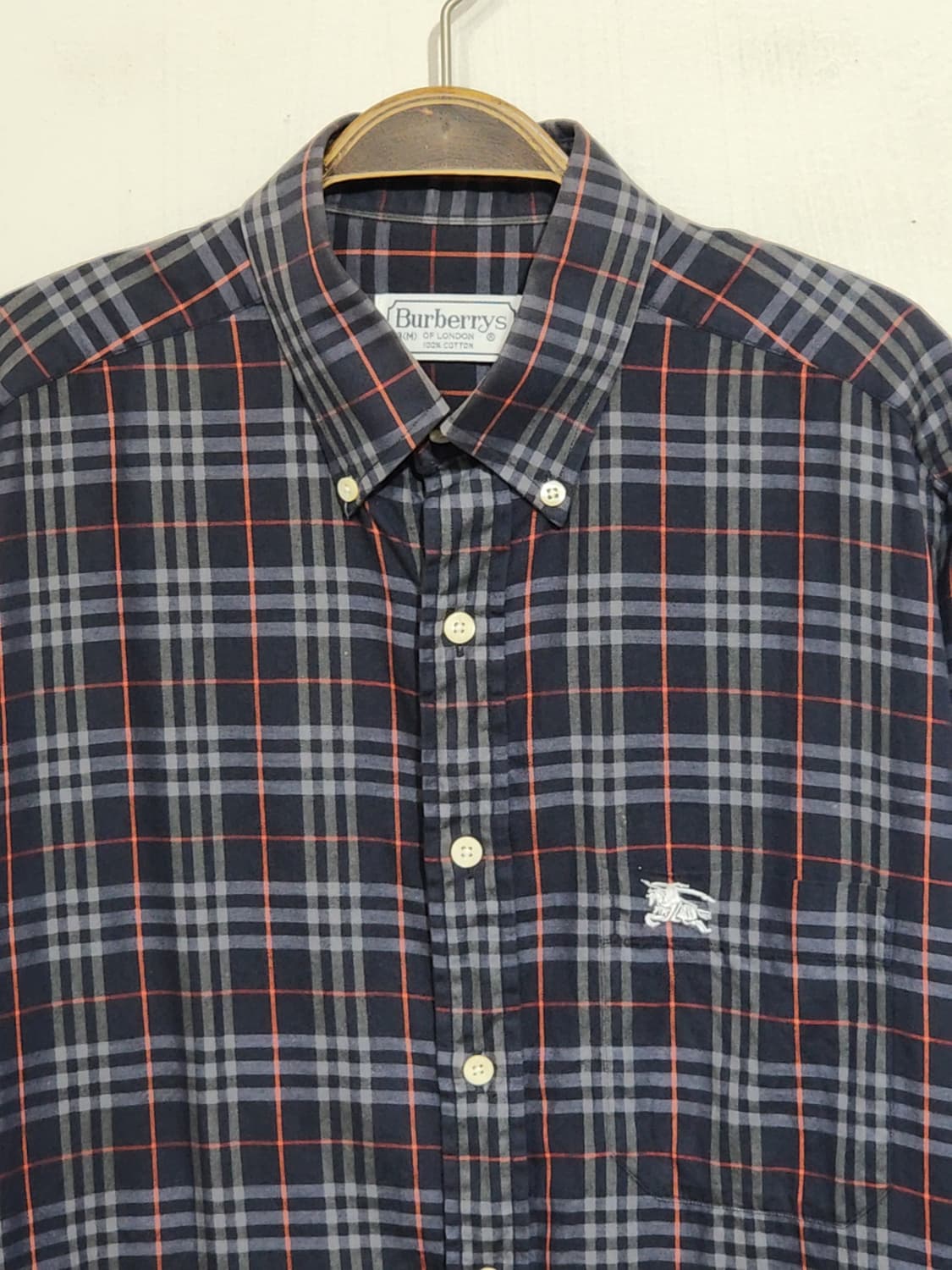 (L) 버버리 체크남방 네이비 포켓 로고 셔츠 캐주얼  상품이미지2