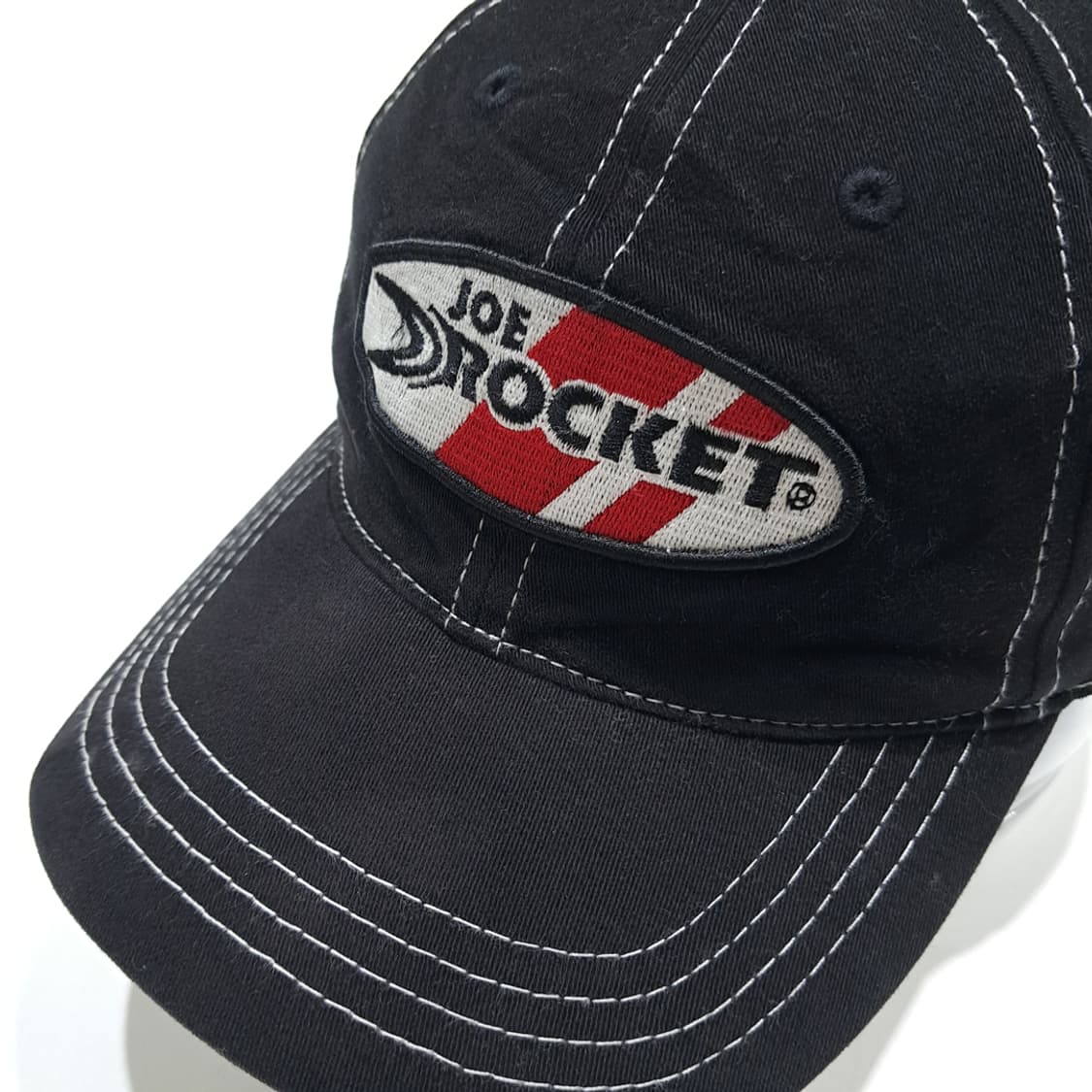 조로켓 레이싱 자수 화이트 스티치 블랙 볼캡 P2068 상품이미지1