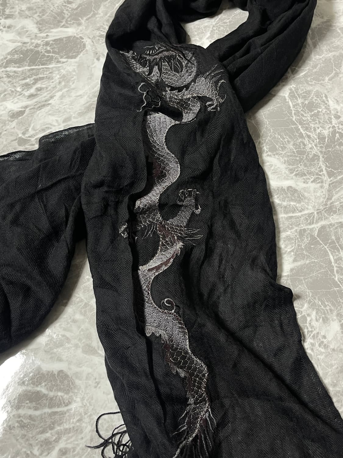 (Japanese vintage)black pattern muffler 상품이미지4