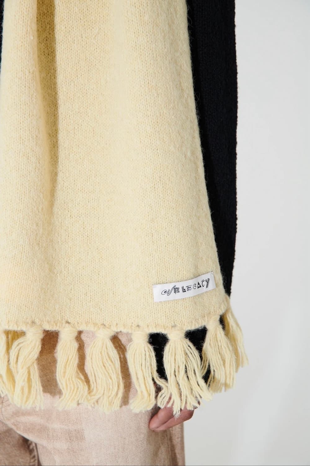 아워레가시/ 니트 머플러 카나리 옐로우 실크 울/ Free 상품이미지5