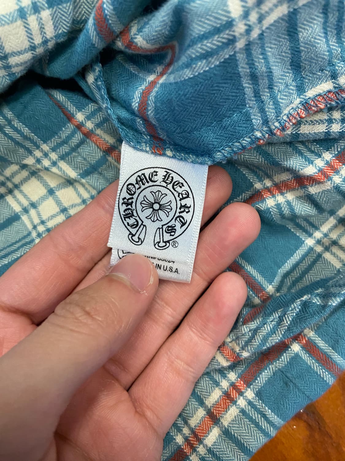 크롬하츠 플레어 레더패치 웨스턴 체크셔츠 사이즈 L 상품이미지7