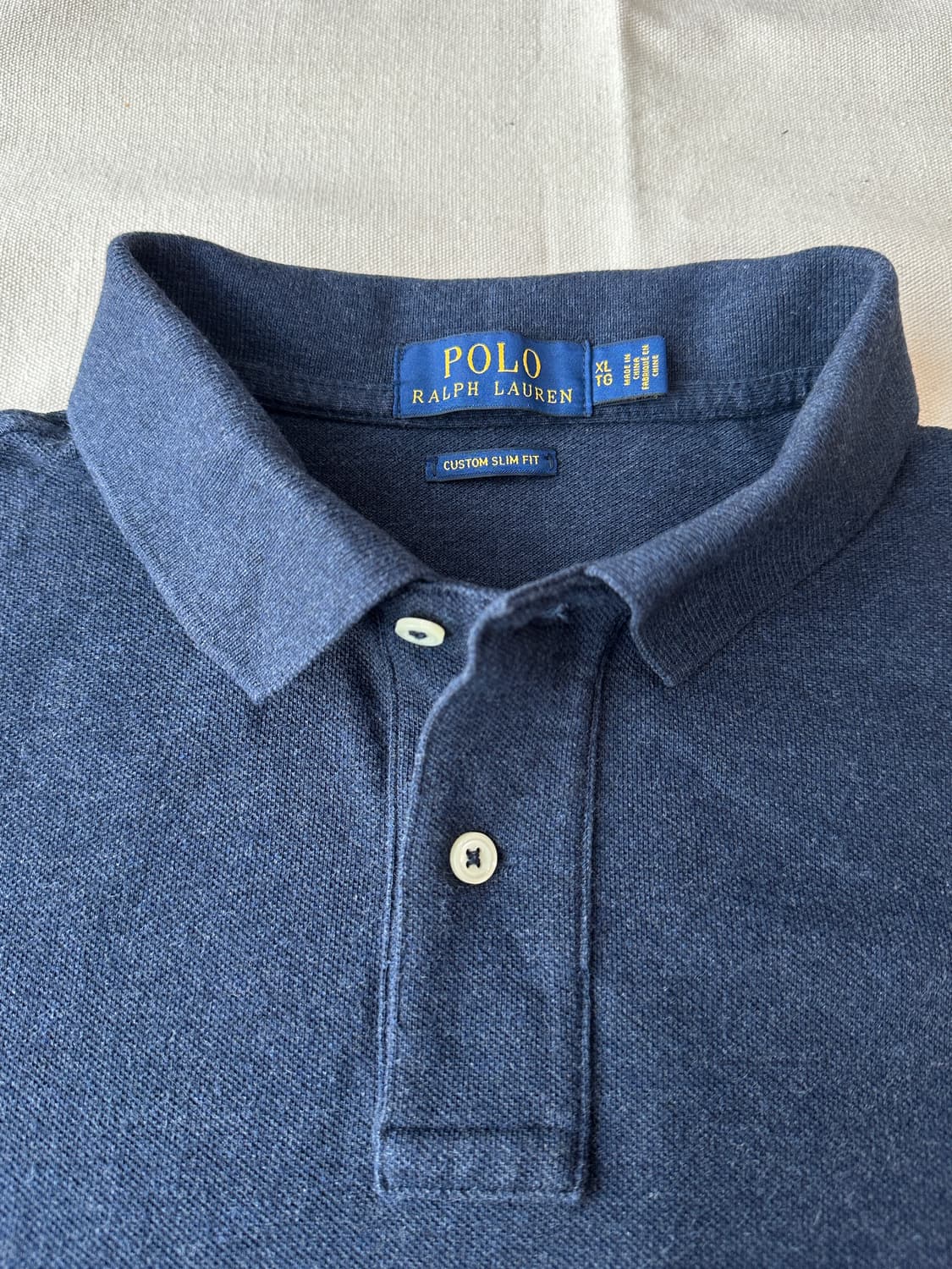 폴로 랄프로렌 미드나잇 블루 반팔 카라티 커스텀슬림핏 XL 상품이미지3