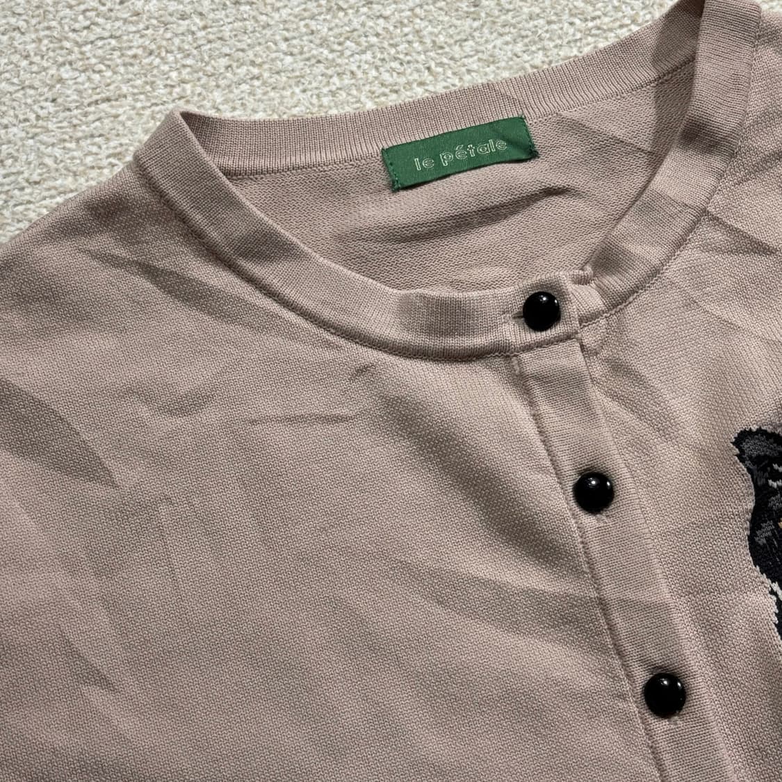 일본빈티지 하구미 모리걸 핑크 고양이 니트가디건 상품이미지2