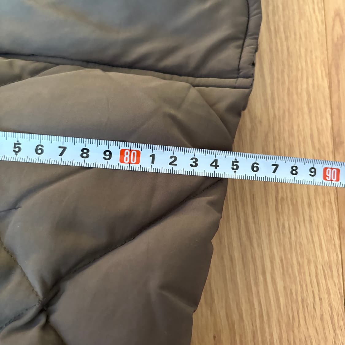 모리스커밍홈 덕다운 롱패딩 M 카키 라쿤털 상품이미지8