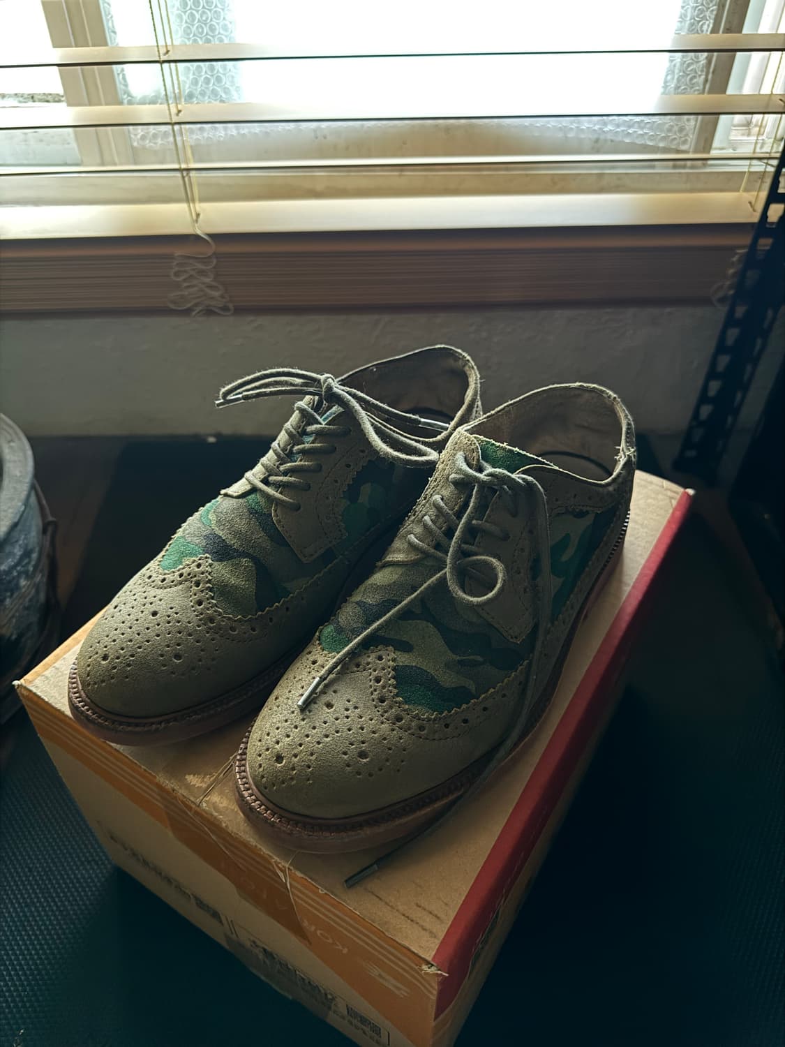 폴로 카모 스웨이드 윙팁 브로그 슈즈 US8 상품이미지2