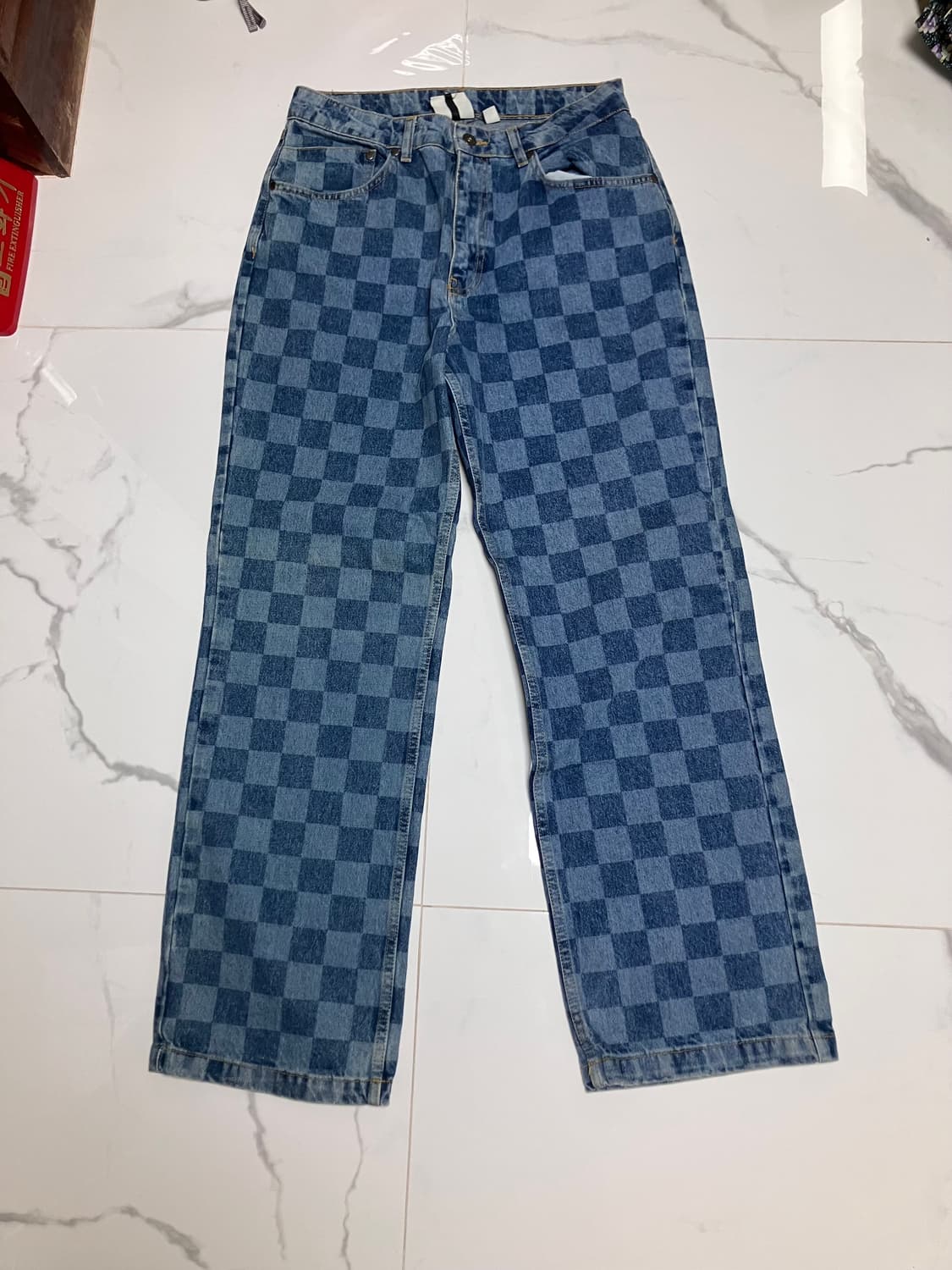 The Ragged Priest 체커보드 데님 팬츠 청바지 상품이미지2