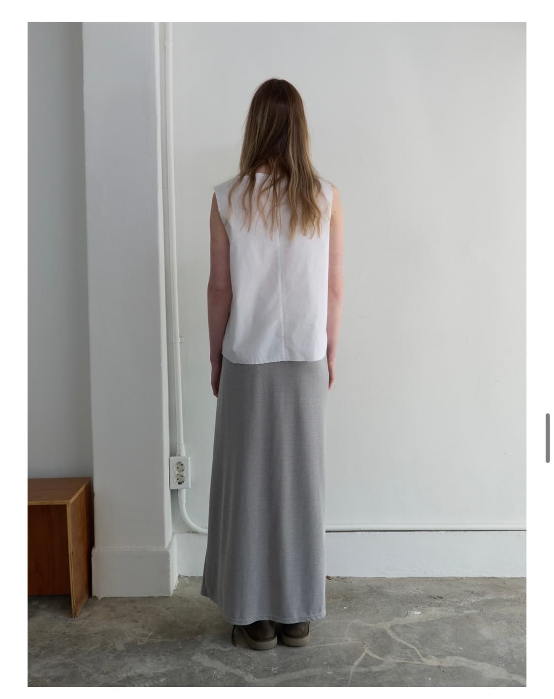 파이카 draped maxi skirt(grey) 상품이미지6