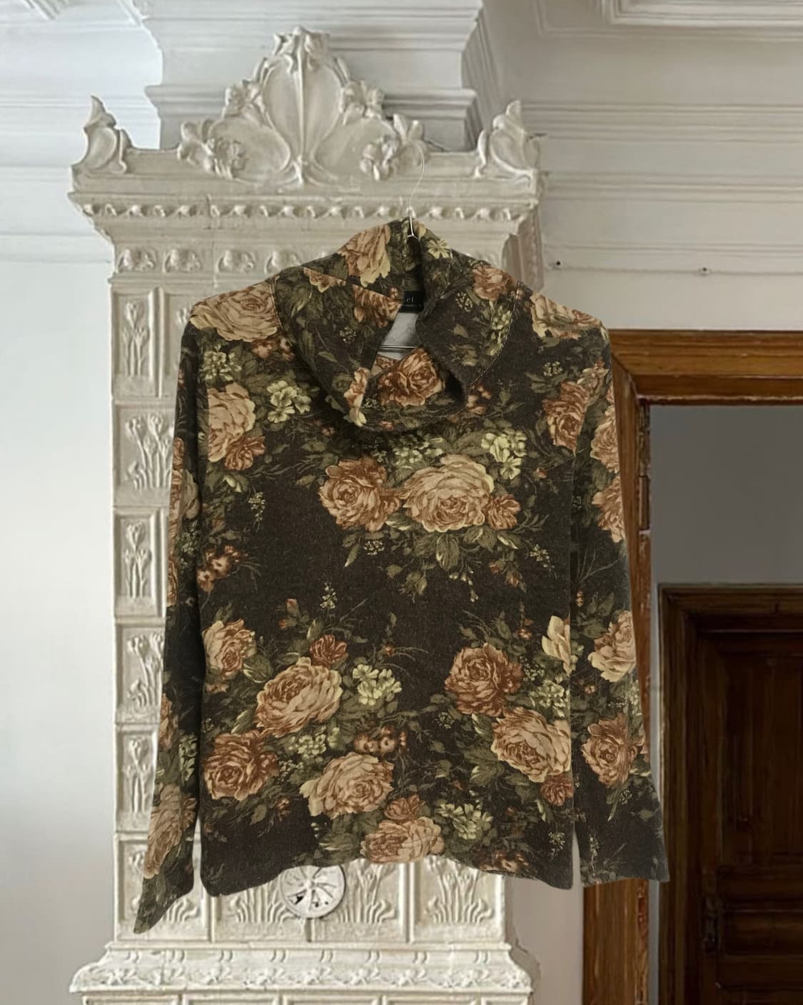 vintage flower pattern turtle neck top 상품이미지7