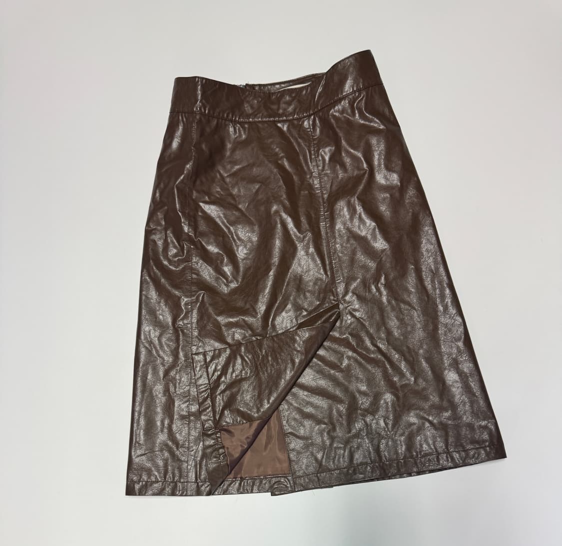 인사일런스 우먼 페이크 레더 락시크 스커트 상품이미지1