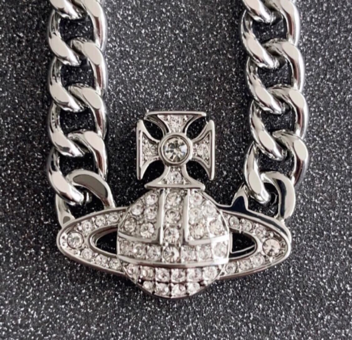 비비안웨스트우드 아카이브 크리스탈 큐빅 orb 초커체인 목걸이 상품이미지4