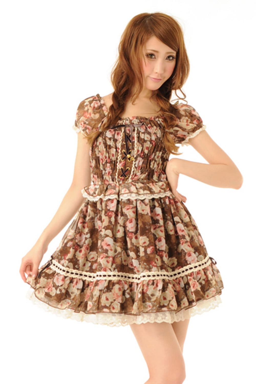 리즈리사 촬영용샘플 쵸코플로럴 원피스 상품이미지4