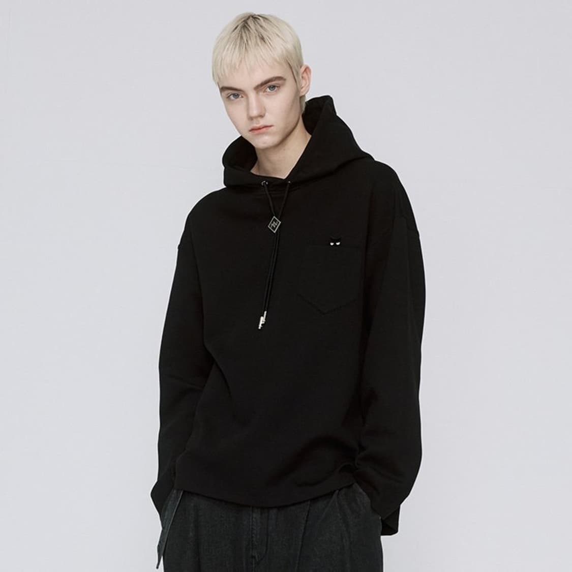 지제로 송지오 고스트 펜서 후드 롱슬리브 블랙 상품이미지2