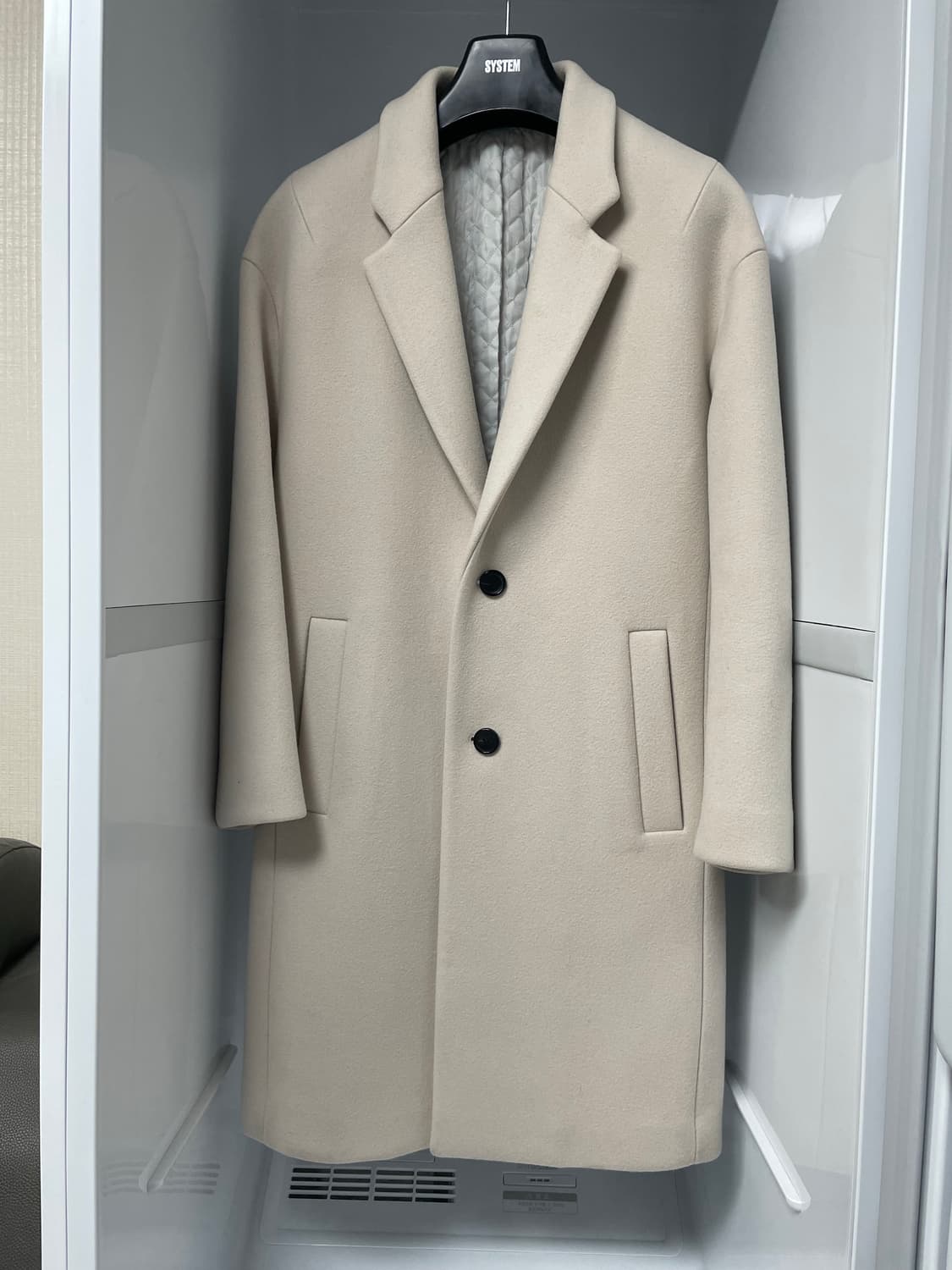 시스템옴므 캐시미어 퓨어베이지 오버핏 코트 100사이즈 상품이미지1