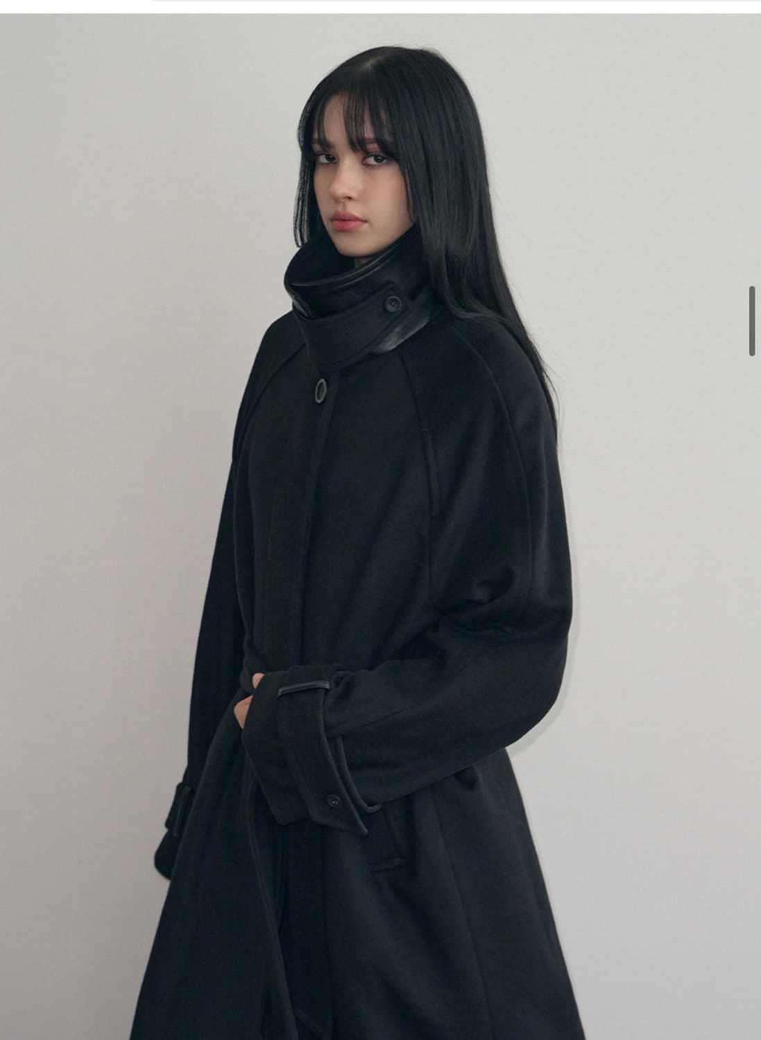 (S) 레더리 캐시미어 발마칸 로브 코트 [BLACK] 판매 상품이미지7