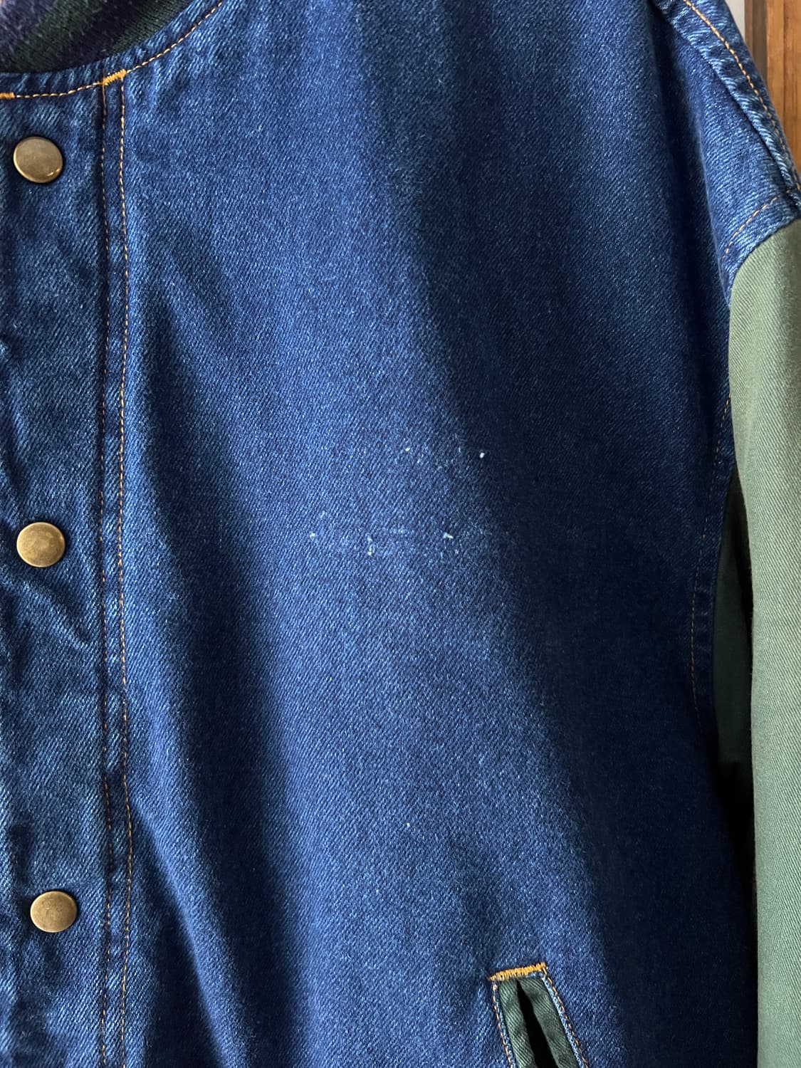 [L]90's WearGuard USA 데님 봄버 바시티 자켓 상품이미지3
