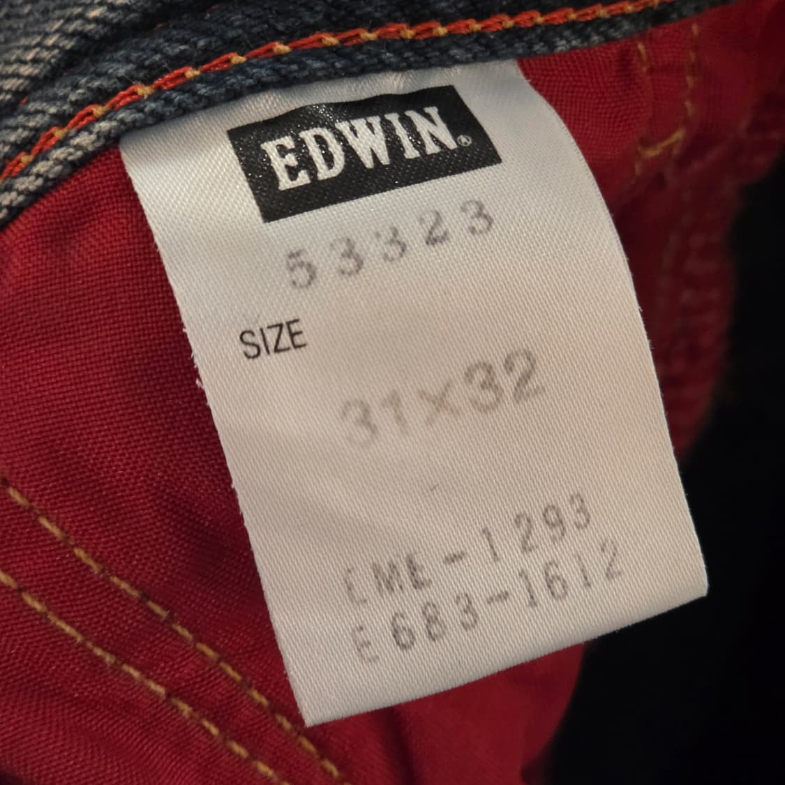 JPN 에드윈 워싱 데미지 슬림스트레이트 데님팬츠 상품이미지9