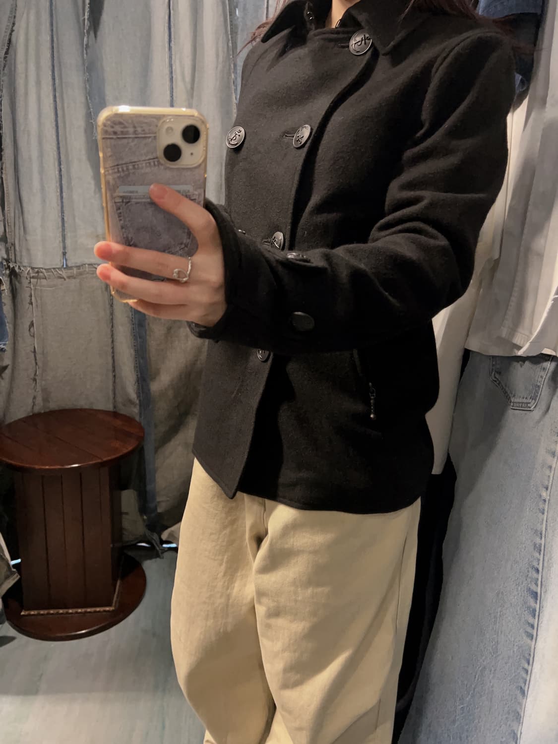 44-66 ) narifuri Pea Coat 상품이미지3