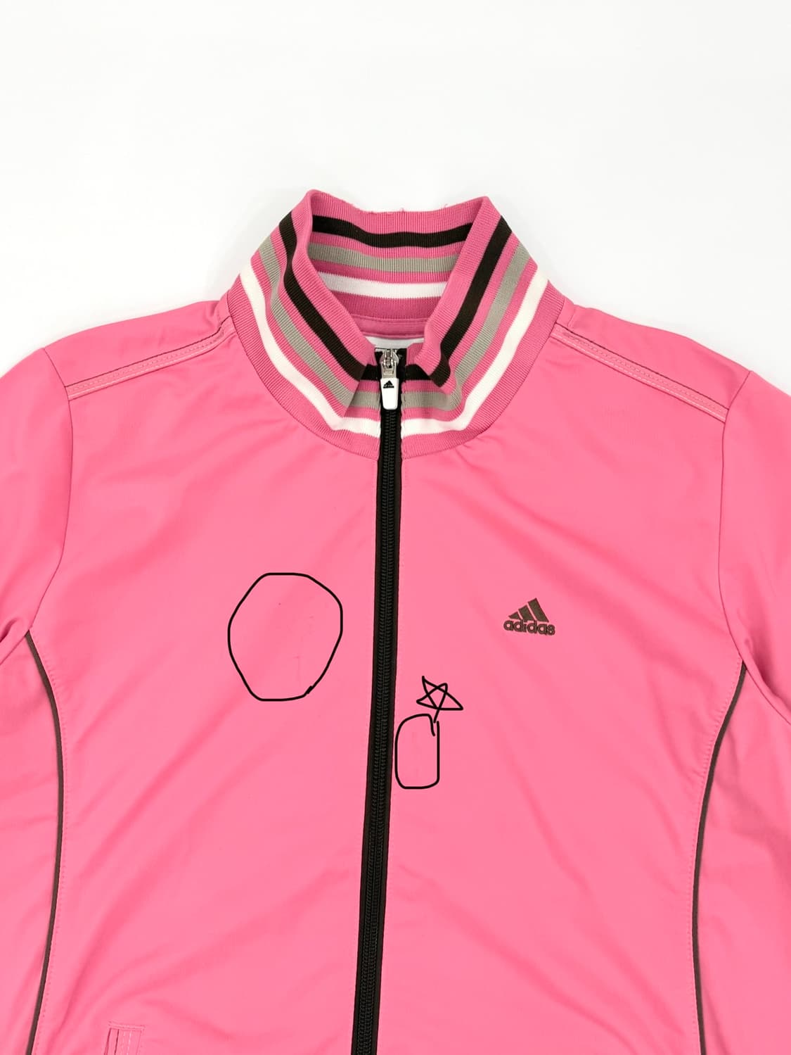 빈티지 아디다스 핑크 집업 반팔 져지 상품이미지2