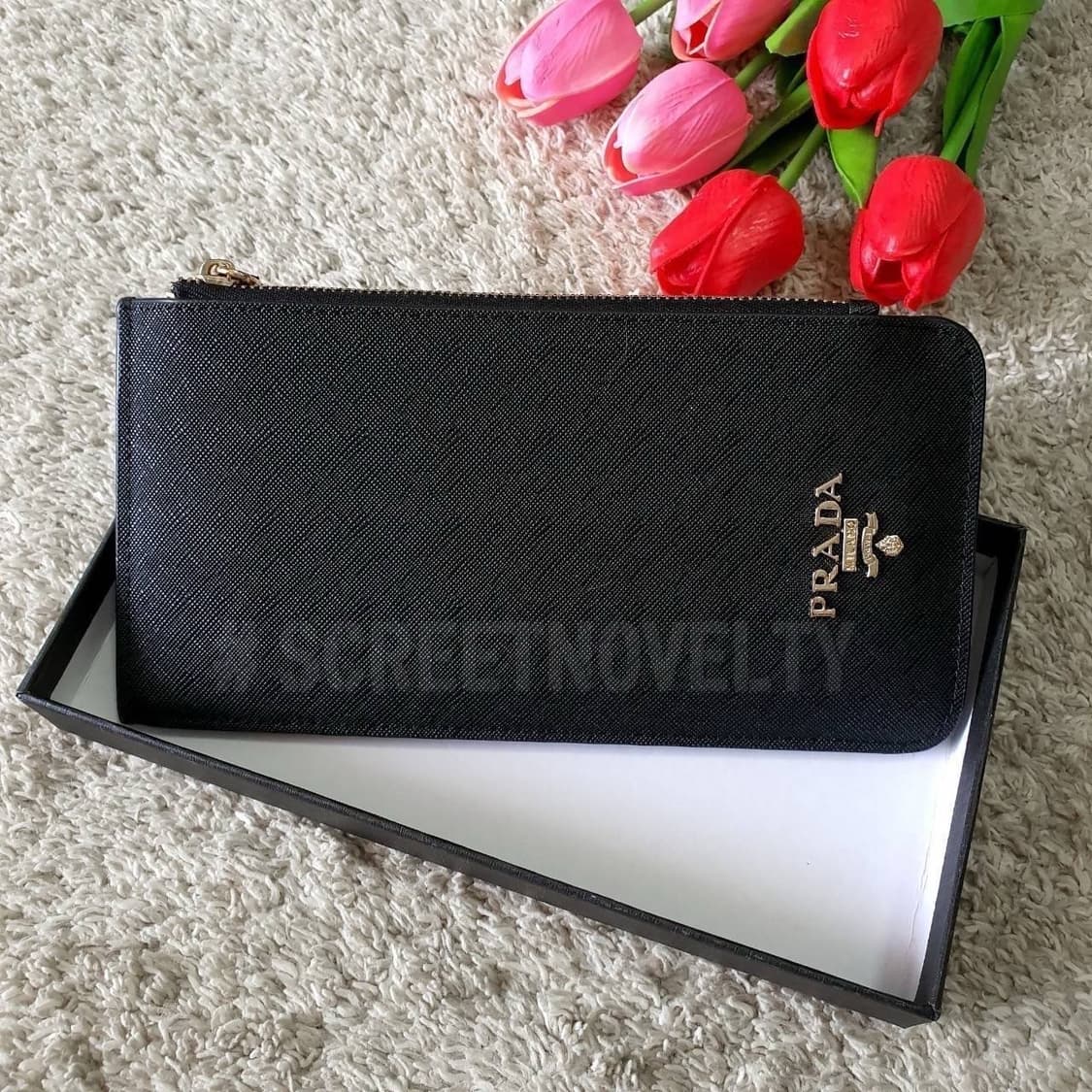 프라다 사피아노 카드지갑 동전지갑 블랙 풀박스 상품이미지1