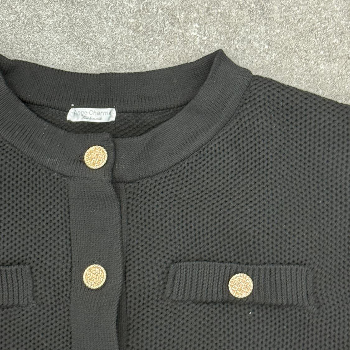 Ange Charme 블랙 골드버튼 니트 자켓 가디건 상품이미지5