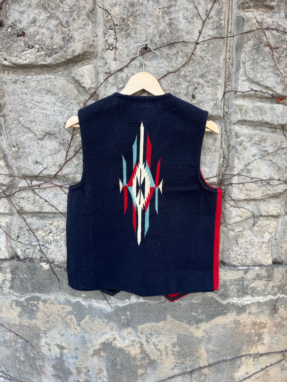 인디언 모터사이클 복각 핸드 우븐 울 오르테가 웨스턴 치마요 베스트 조끼 상품이미지2