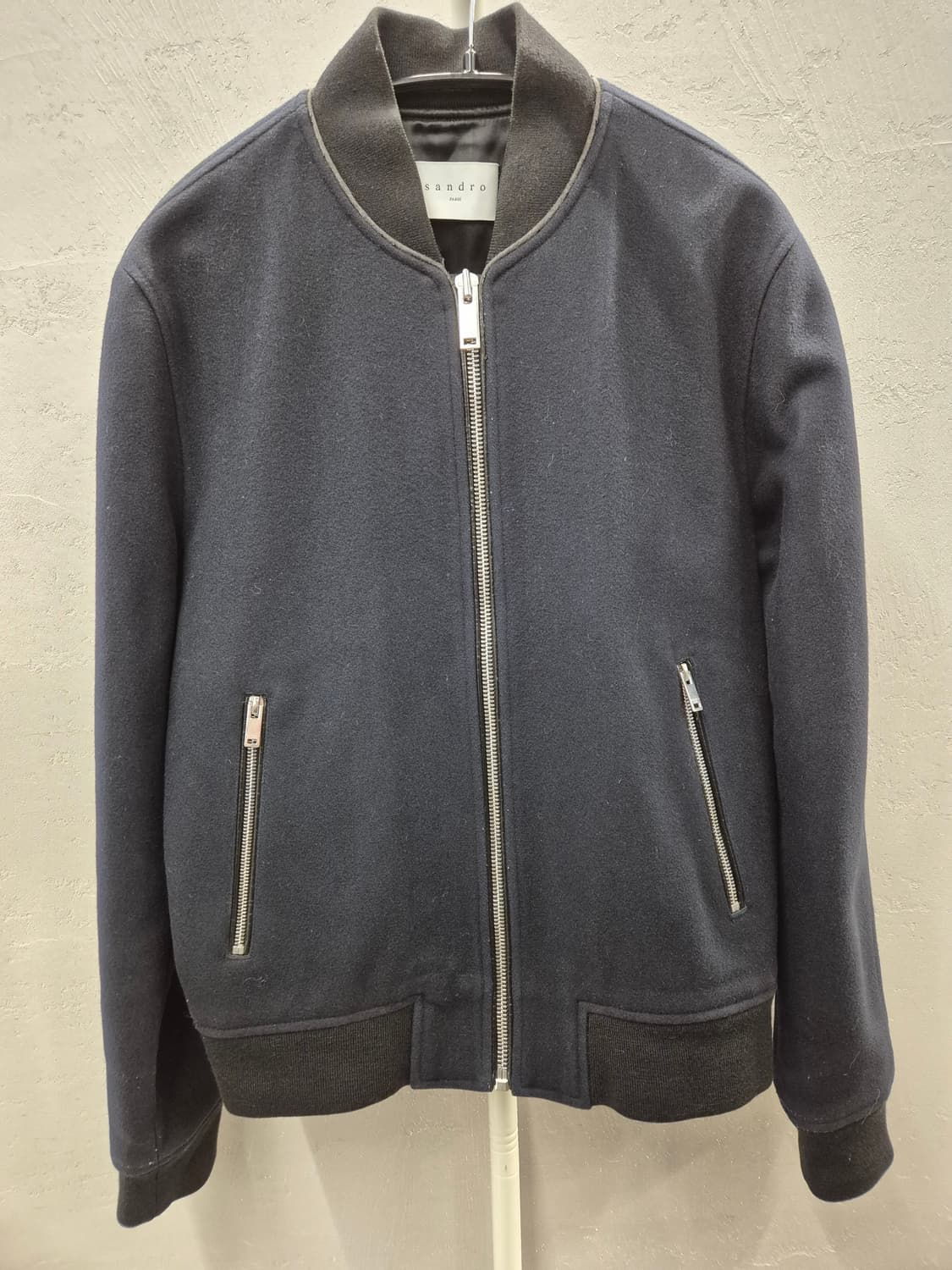 산드로 배색 블루종 자켓 네이비 M 상품이미지2