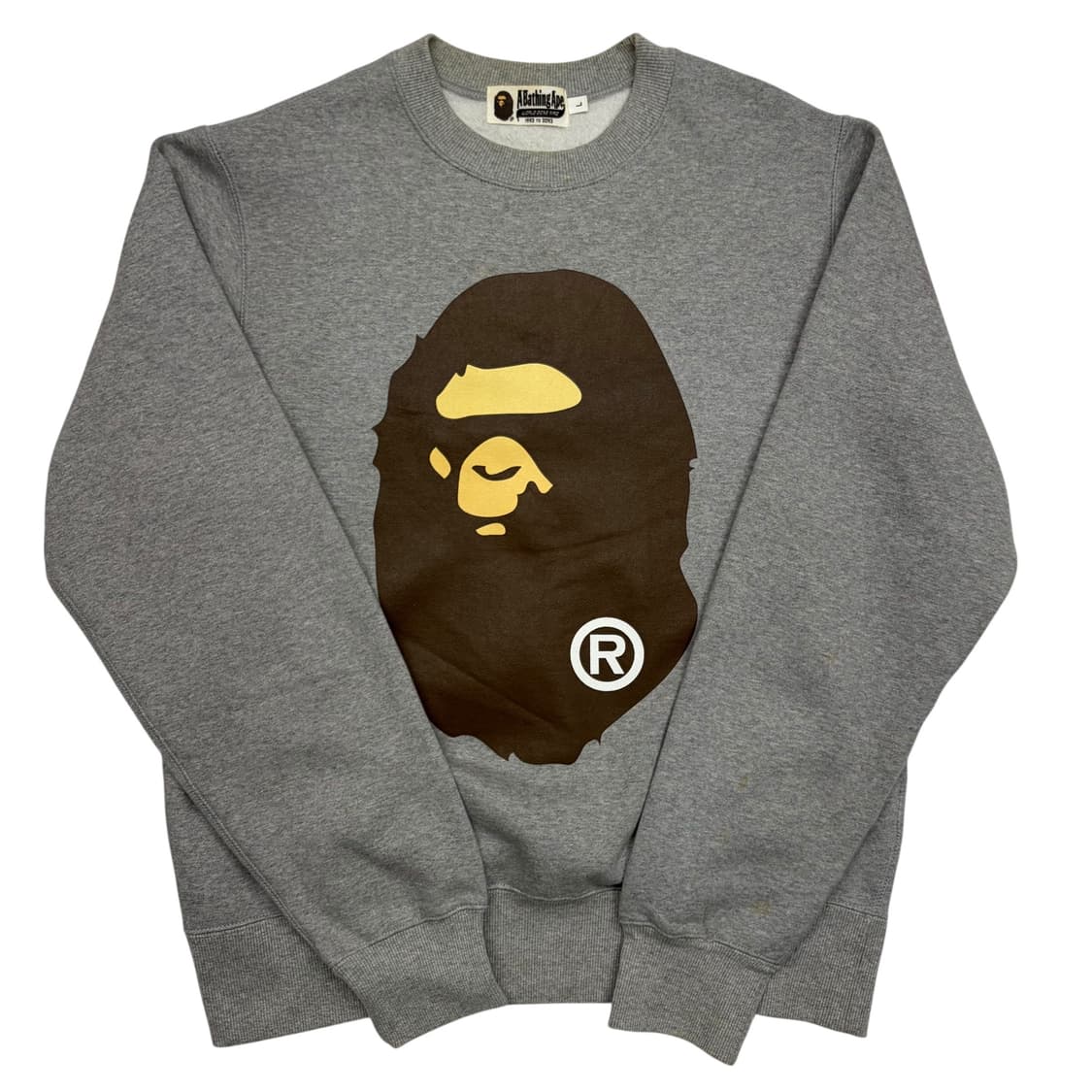 베이프 빅 에이프 헤드 그레이 스웻셔츠 L 상품이미지1