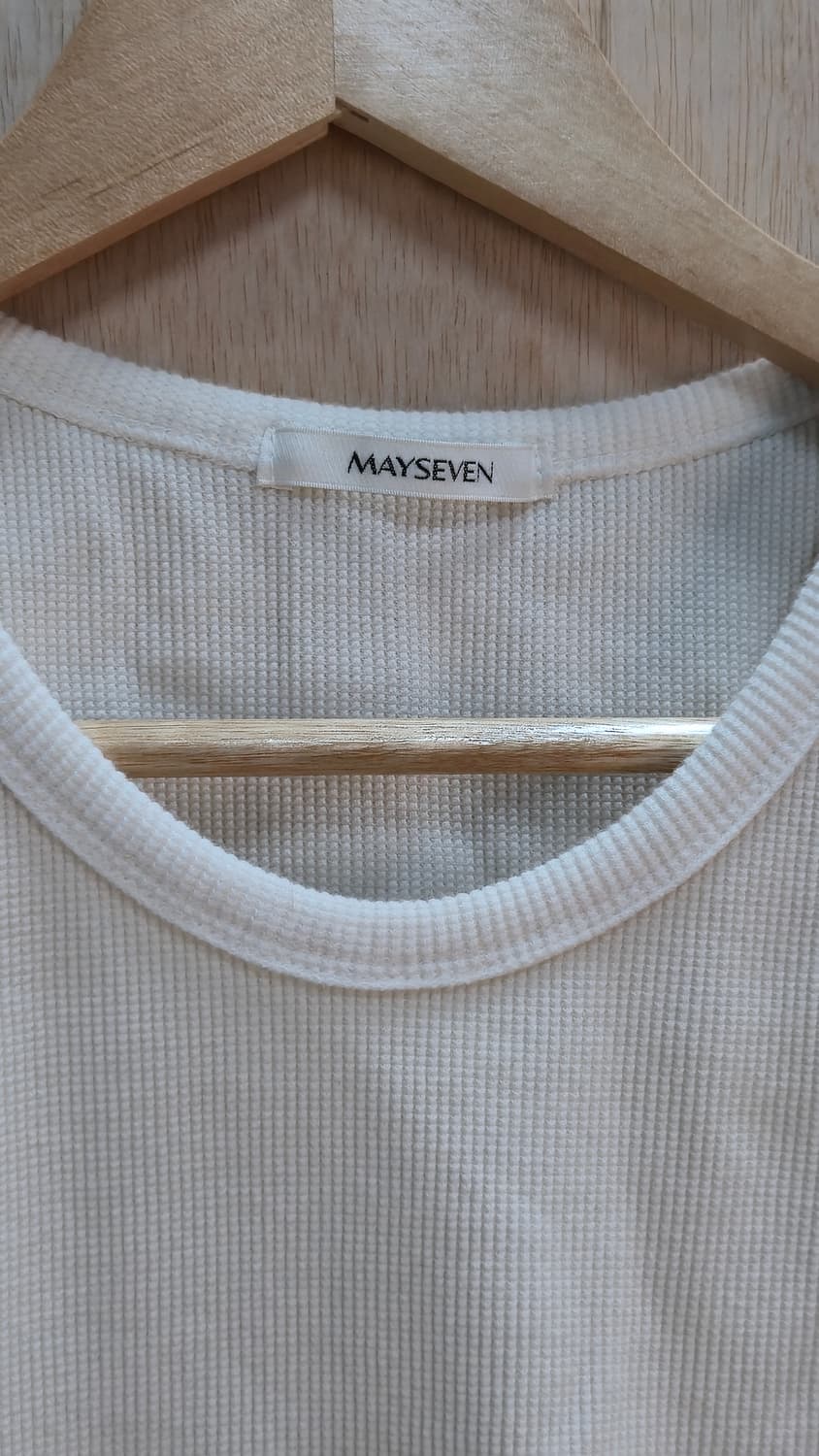 아이보리 와플 니트 슬리브리스 상품이미지2