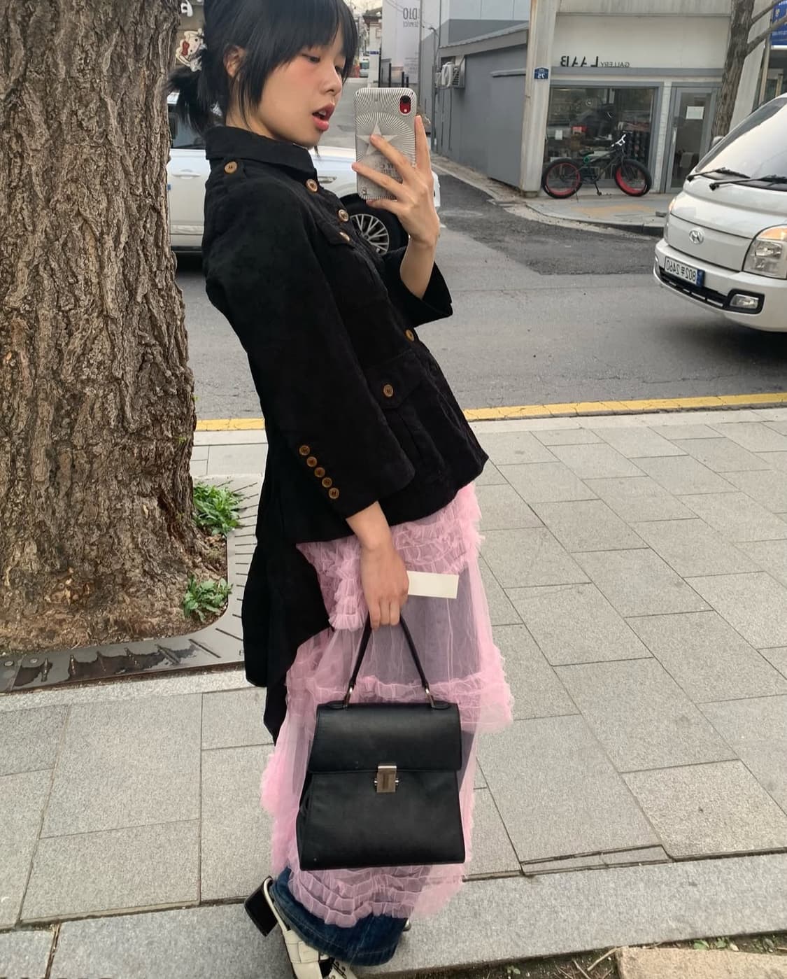 Comme des garçons 이형 레이스 배색 자켓 상품이미지3